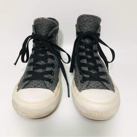 Converse Gray Knit Chuck Taylor High-Top Sneakers - Picture 3 of 13